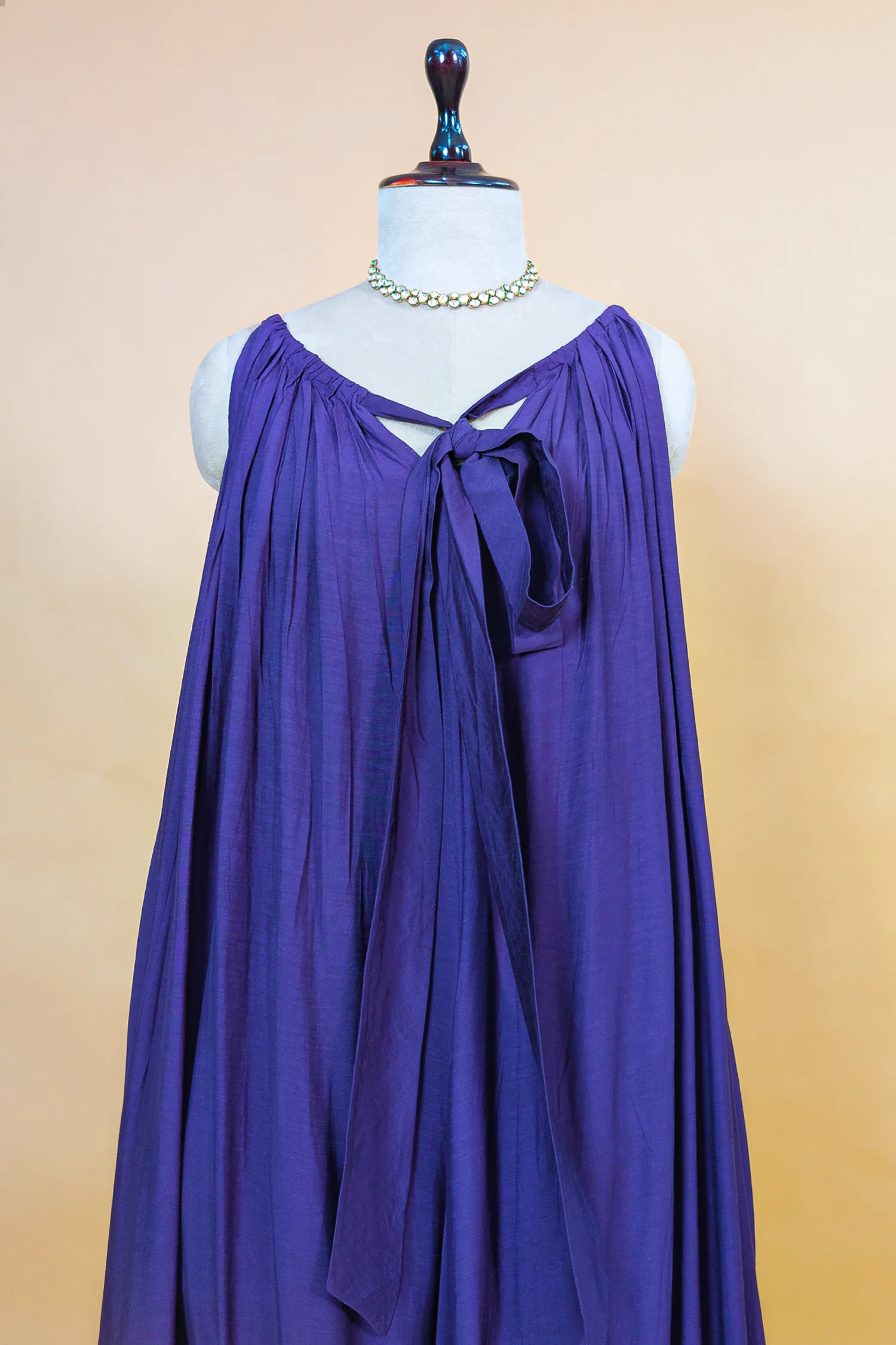 Blue Cotton Silk Solid Co-Ord Set - Image 4