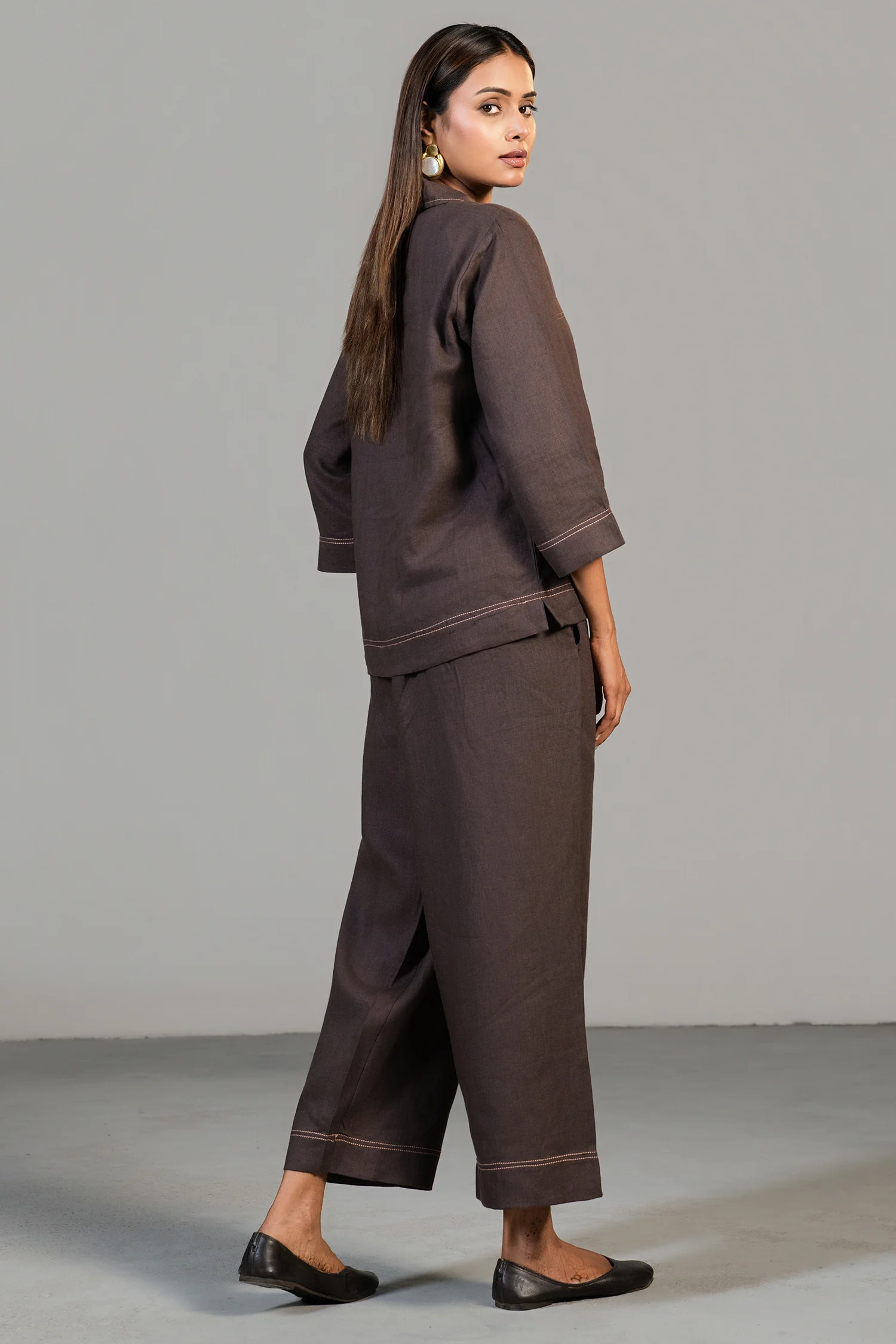 Brown Linen Co-Ord Set - Image 4