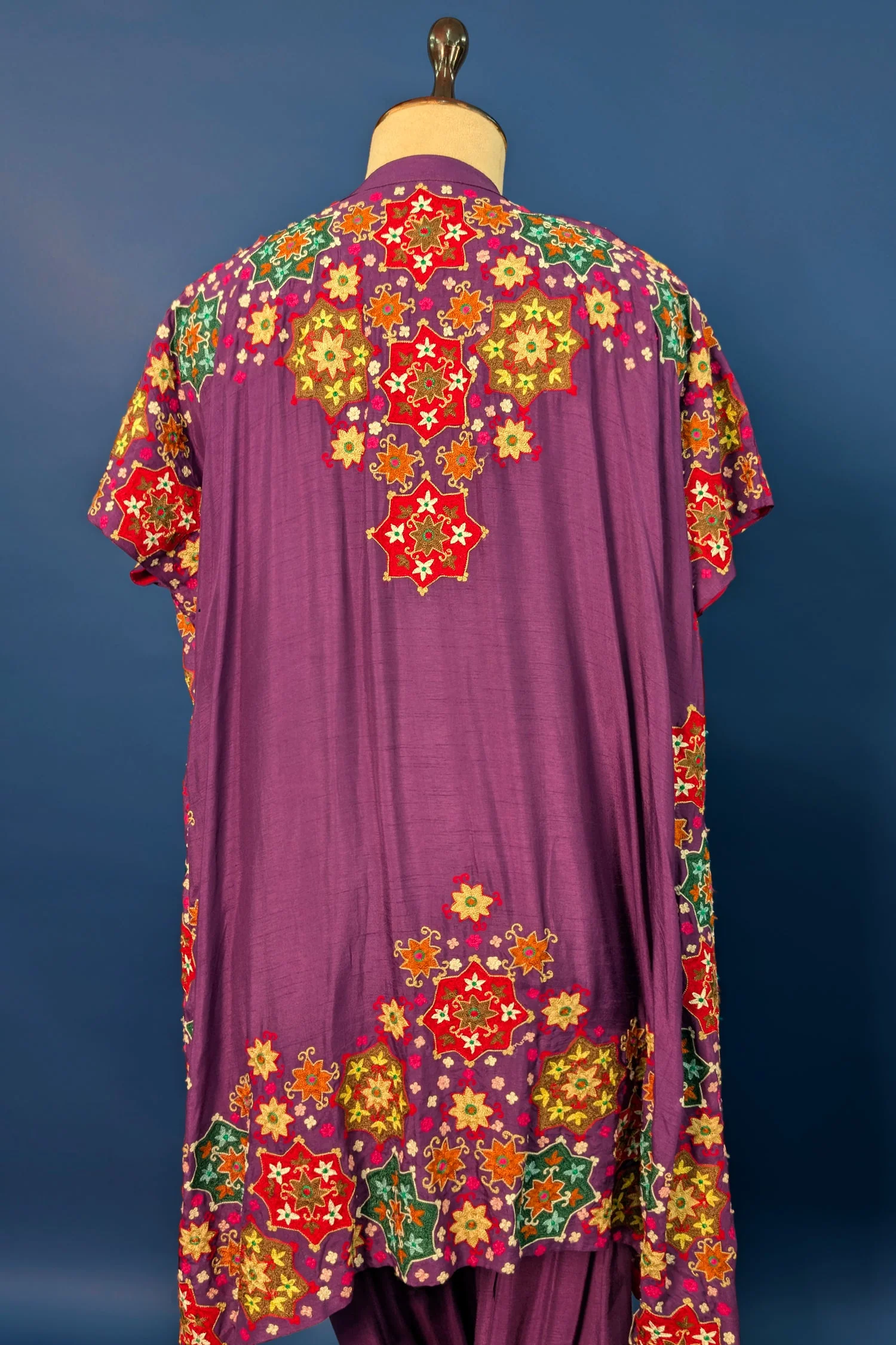 Dark Magenta Silk Embroidered Co-Ord Set - Image 4