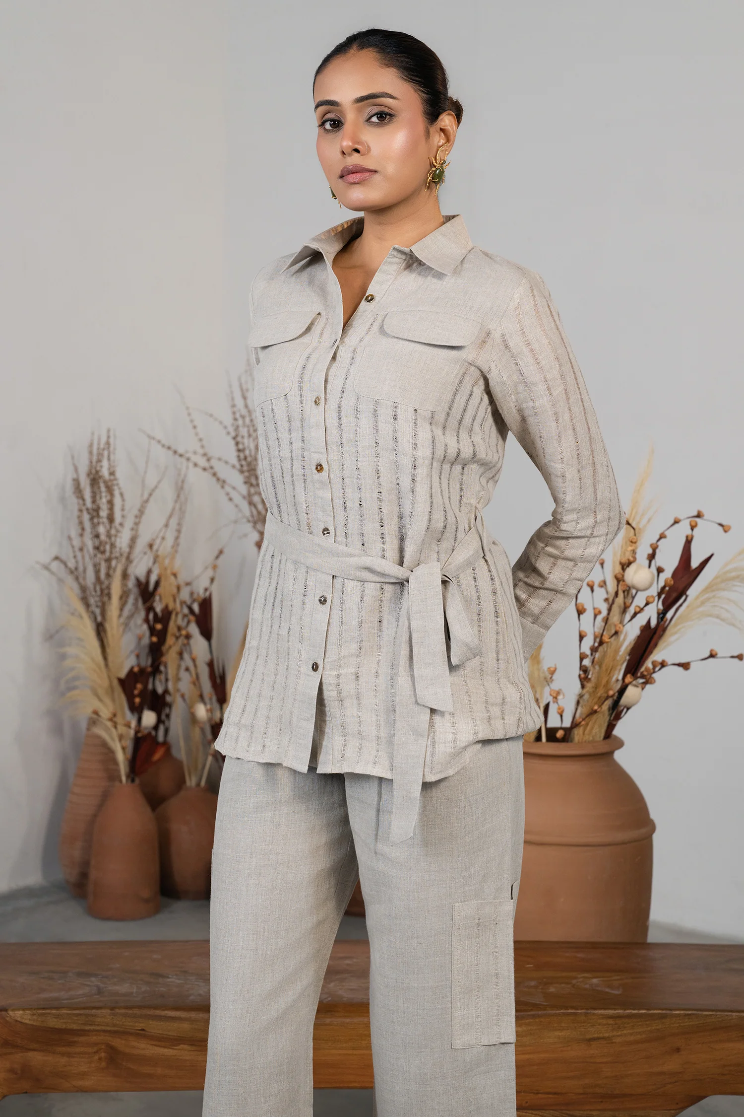 Grey Linen Co-Ord Set - Image 4