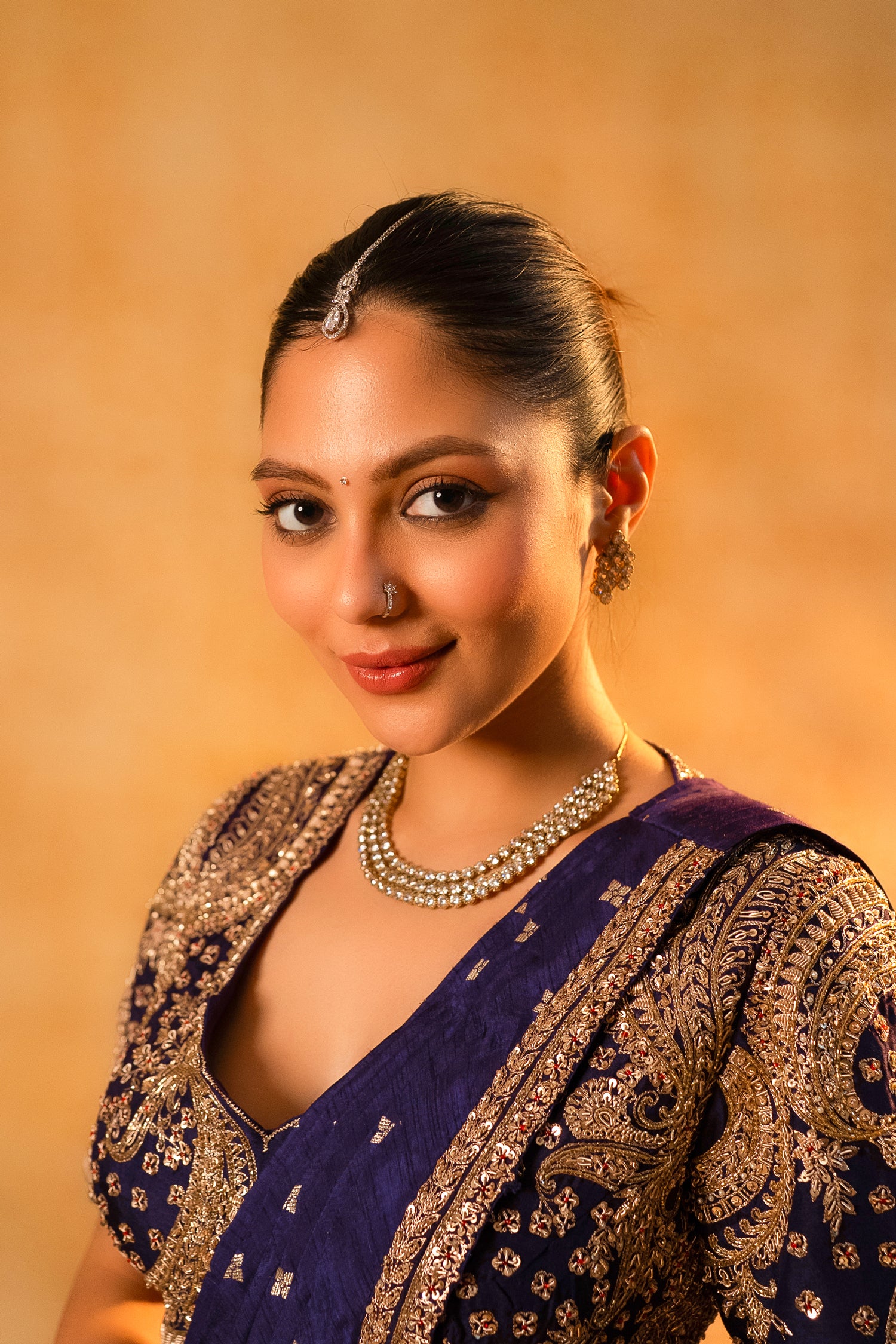 Imperial Plum Purple Raw Silk Pleated Ready to Wear Woven Saree with Designer Readymade Blouse - Image 7