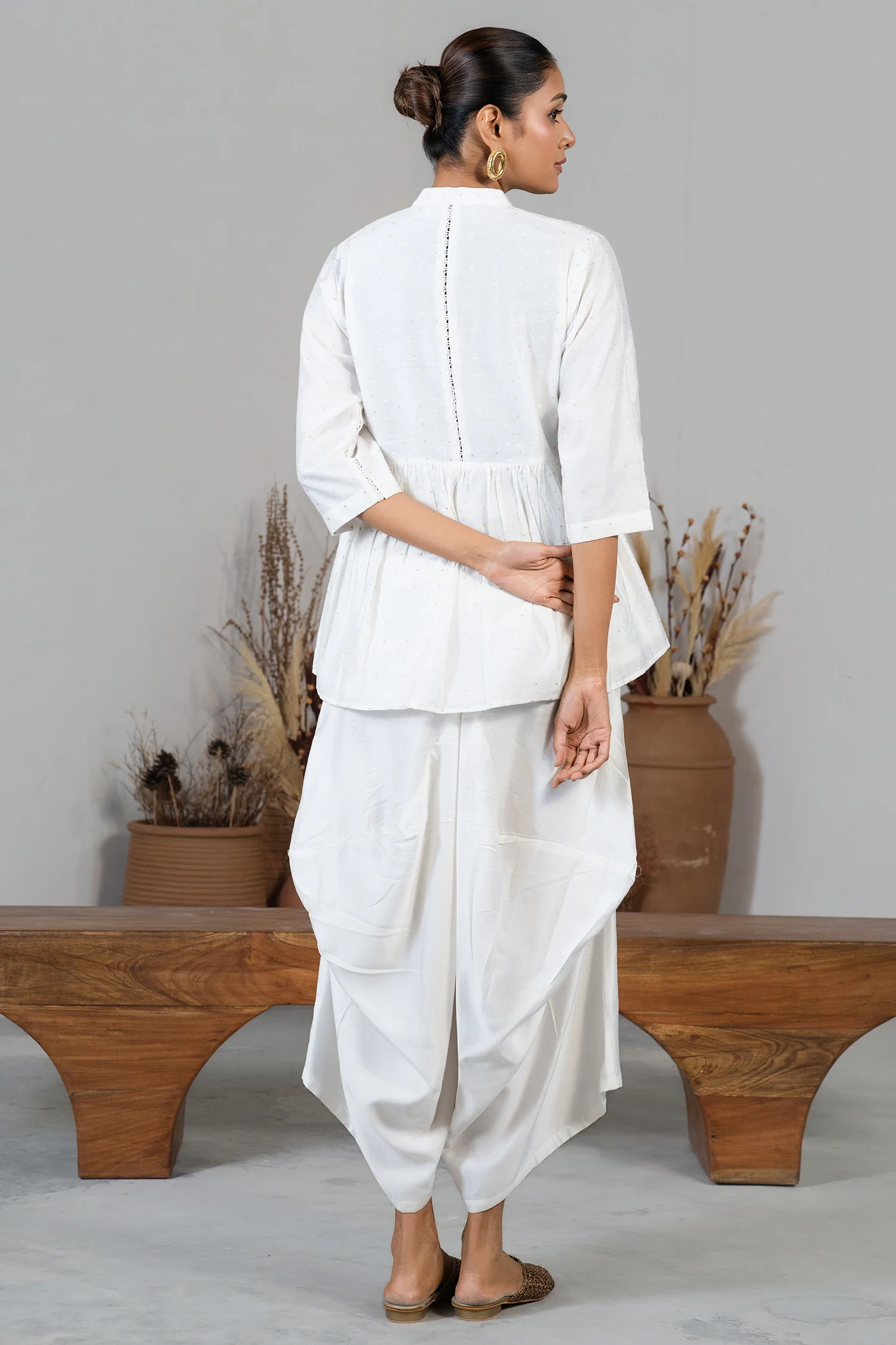Ivory White Soft Cotton Co-Ord Set - Image 4
