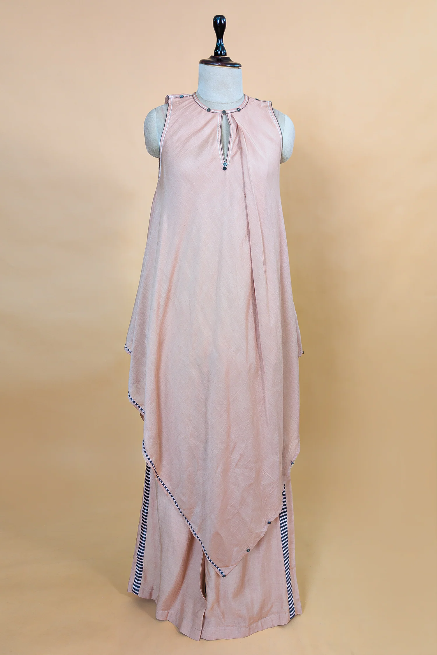 Rose Pink Cotton Silk Solid Co-Ord Set - Image 3