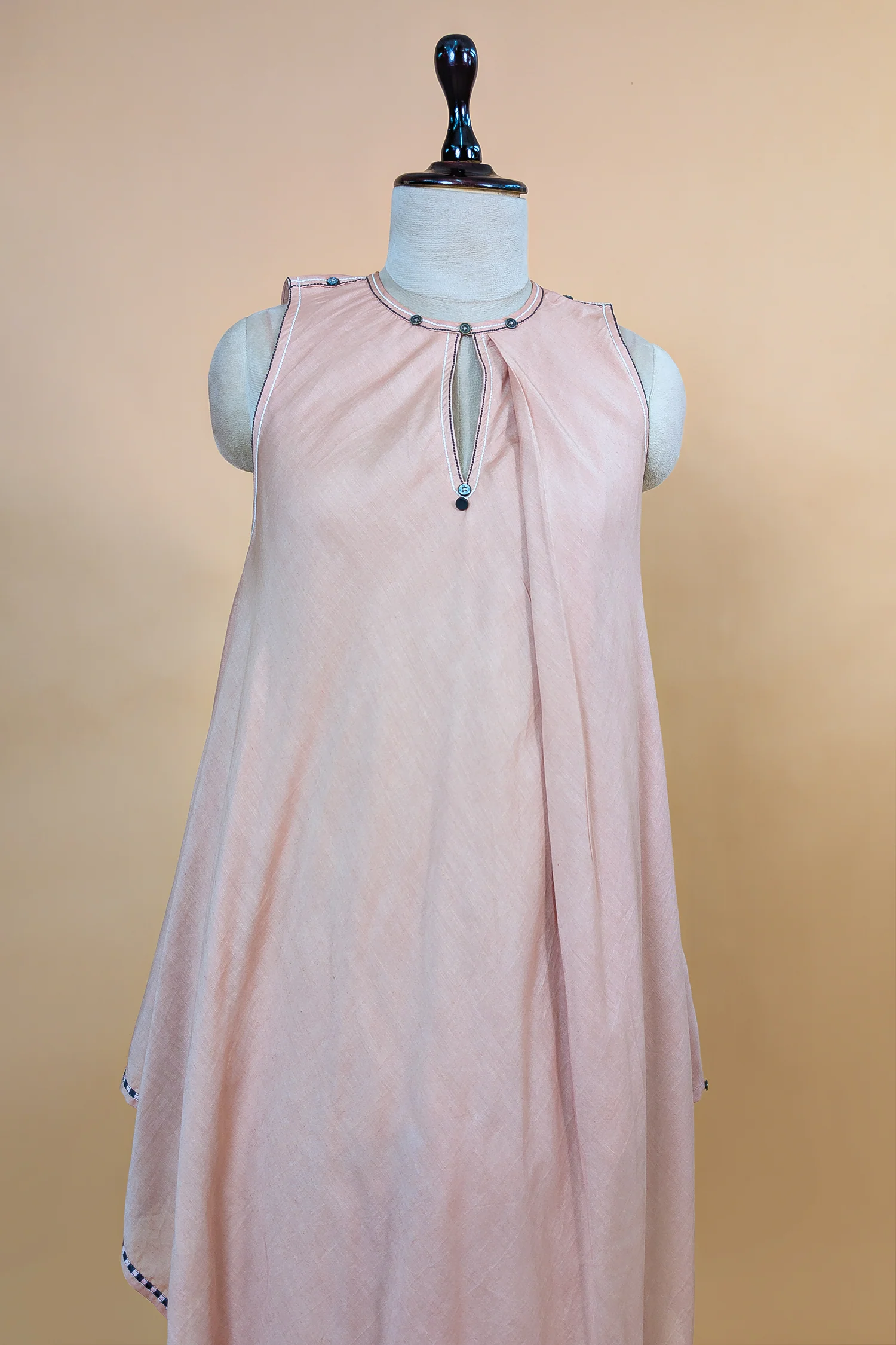 Rose Pink Cotton Silk Solid Co-Ord Set - Image 4