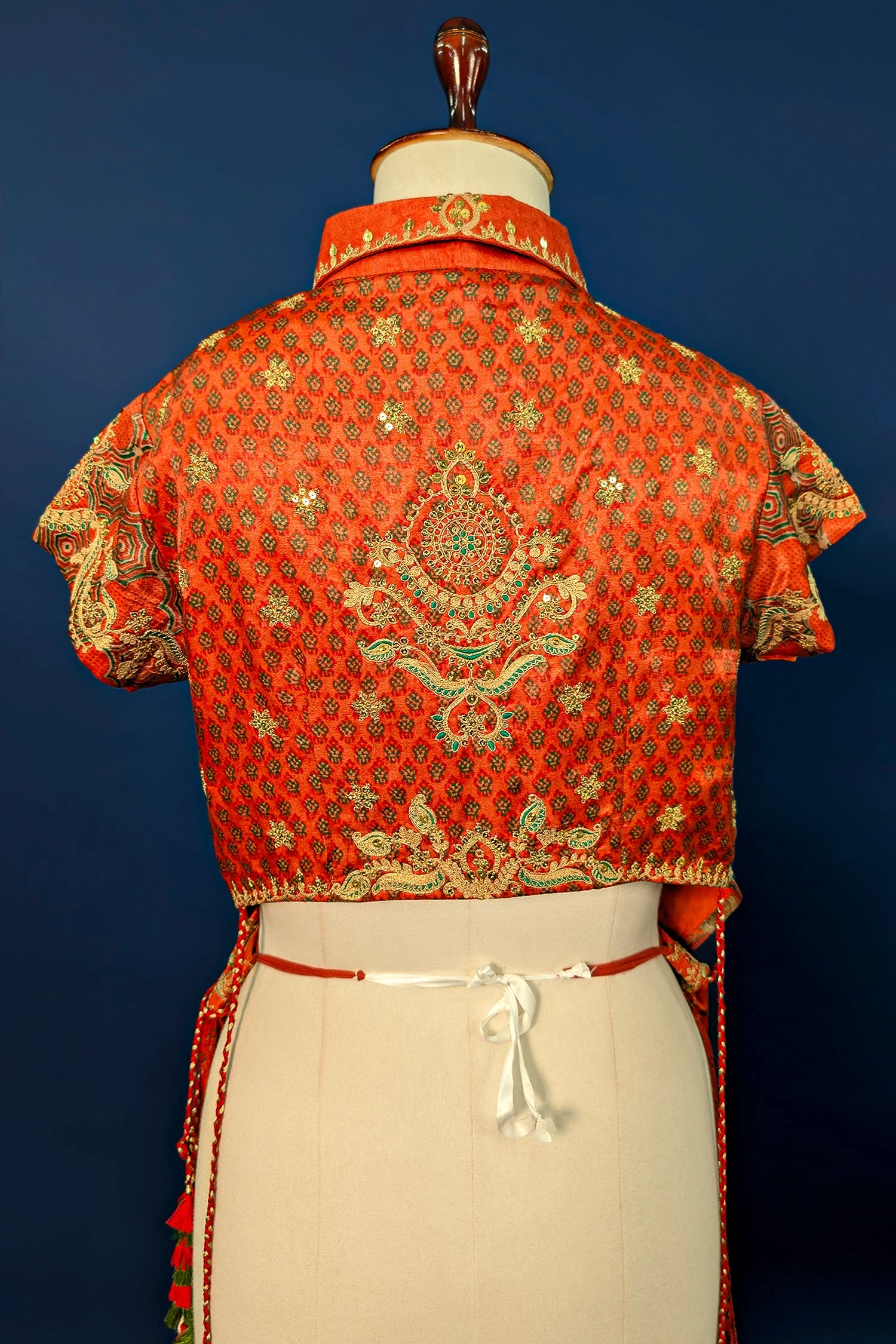 Rust Orange Satin Silk Printed Co-Ord Set - Image 5